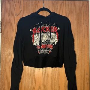 Rock On Fashion Nova Cropped Hoodie